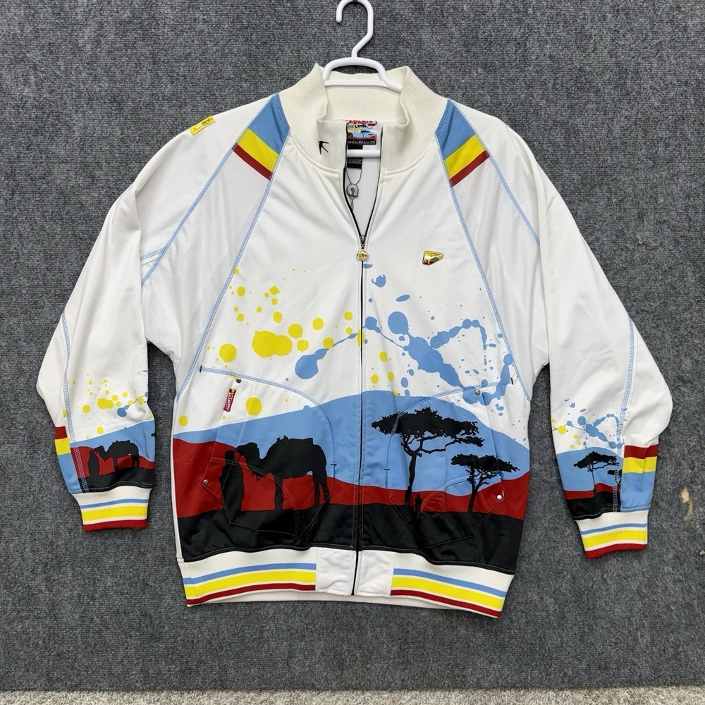 Akademiks Jeanius Level Product Track Jacket Safari Print  mens size XL Zip Y2K
